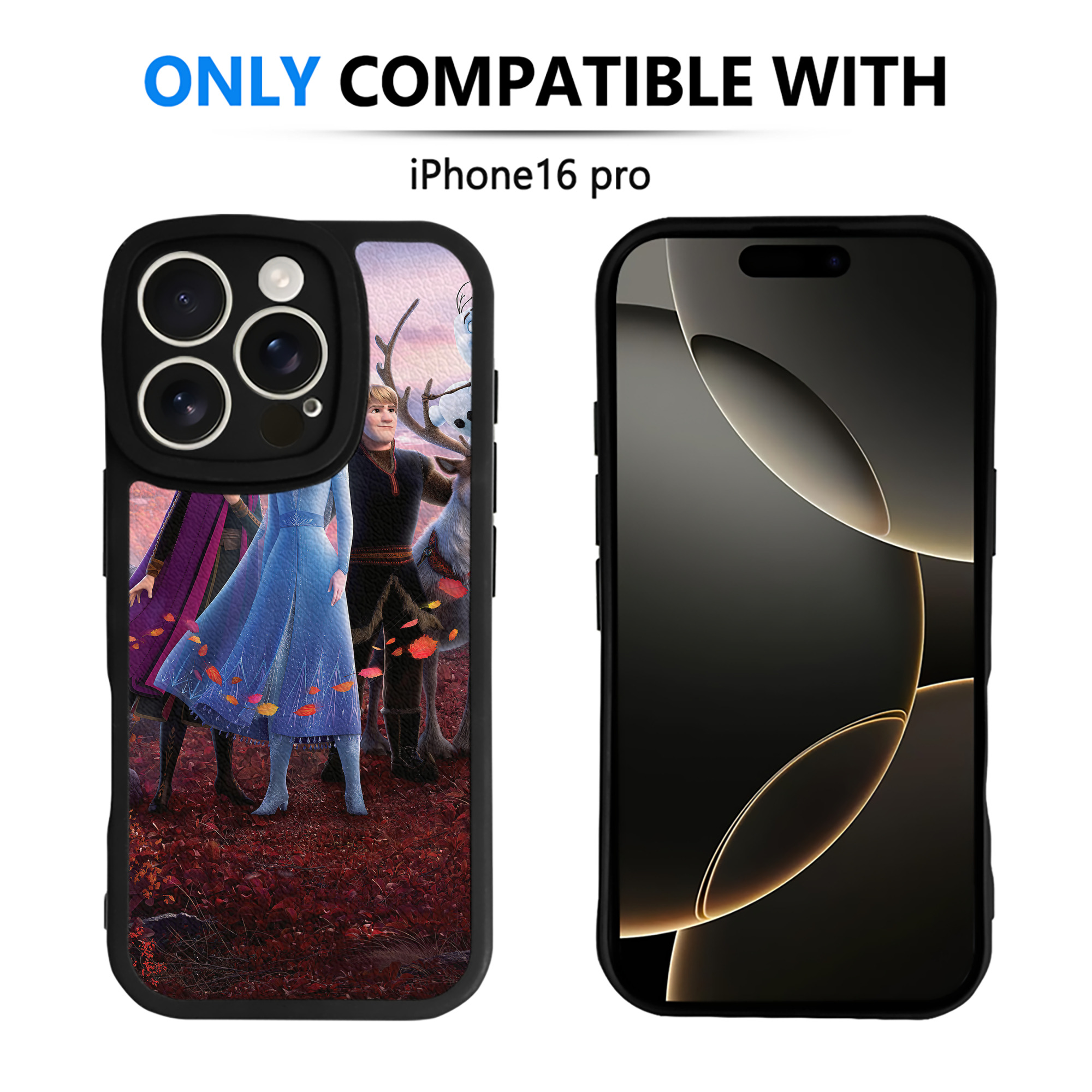 （画像用） アナと雪の女王 アンナ エルサ Frozen Anna Elsa 【iPhone 16シリーズ対応】シリコンスマホケース（レザー調） 材質：シリコン